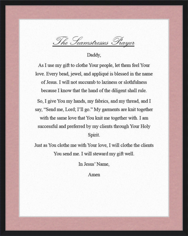 Seamstress' Prayer