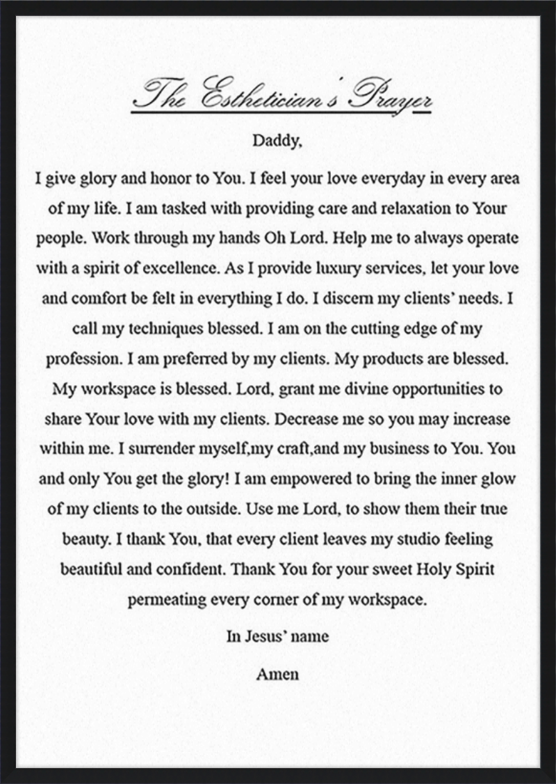 Estheticians Prayer