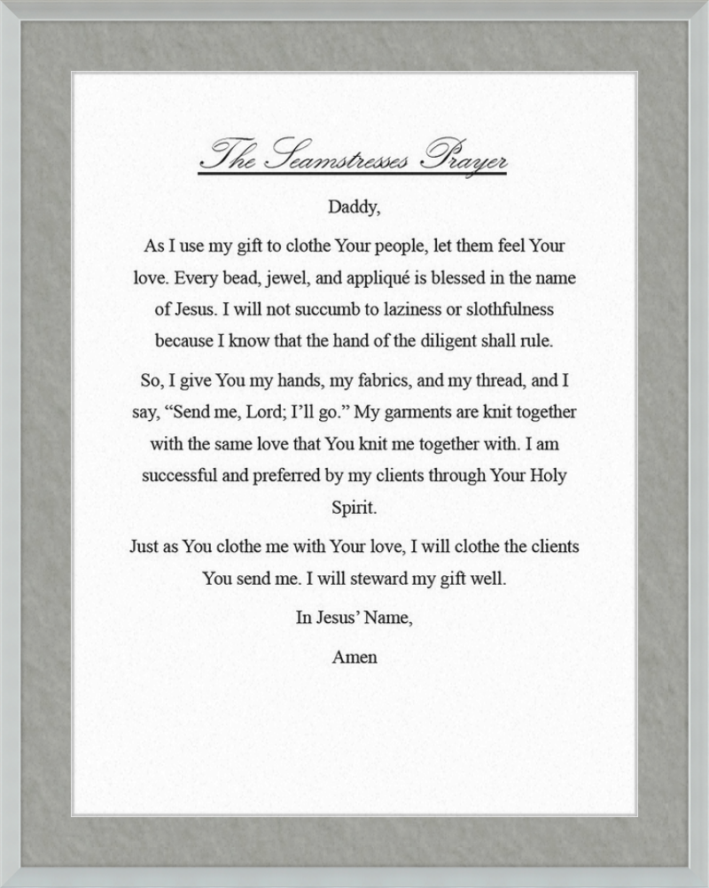 Seamstress' Prayer