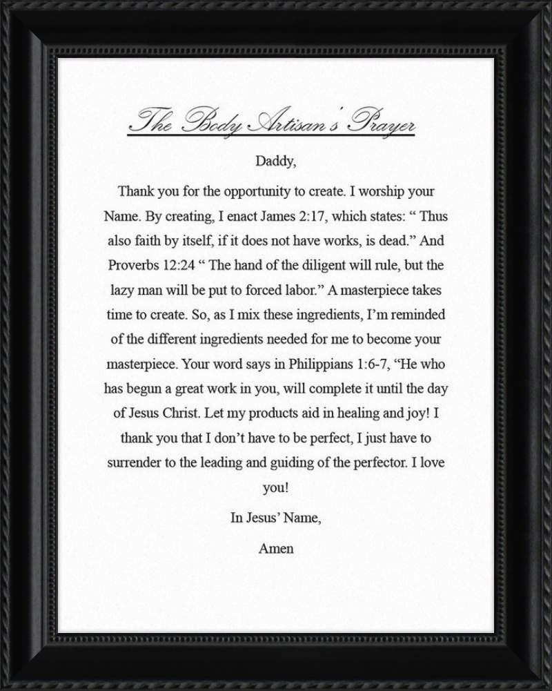 Body Artisan's Prayer