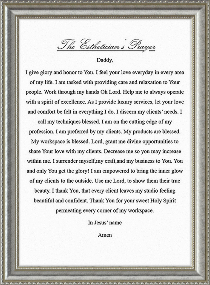 Estheticians Prayer