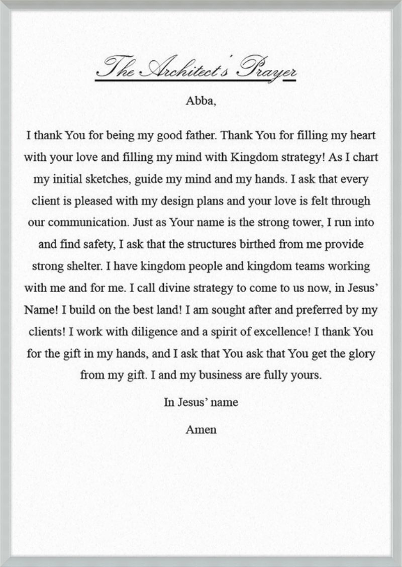 Architect's Prayer