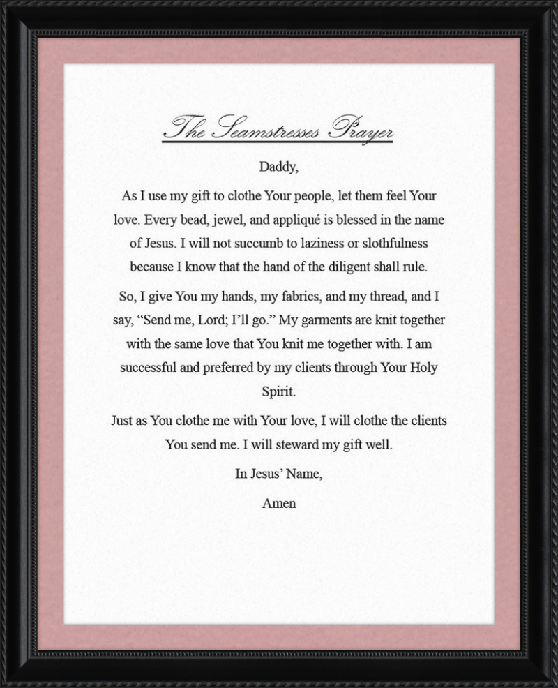 Seamstress' Prayer