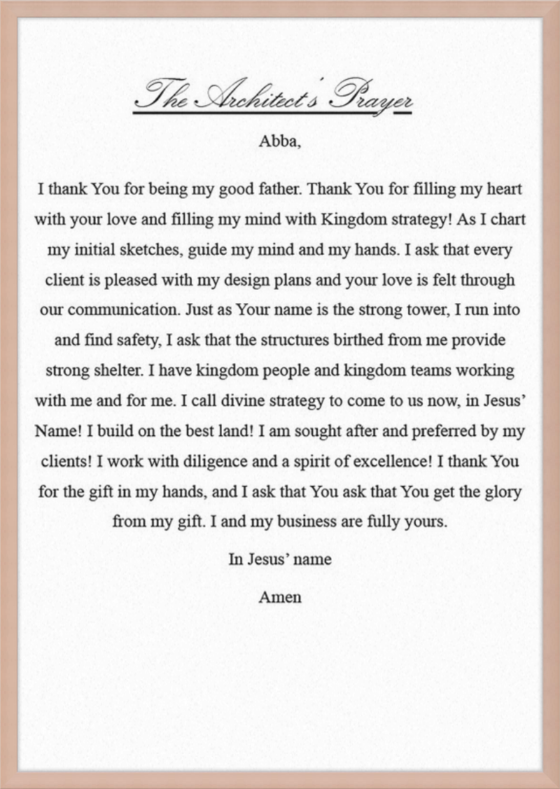 Architect's Prayer