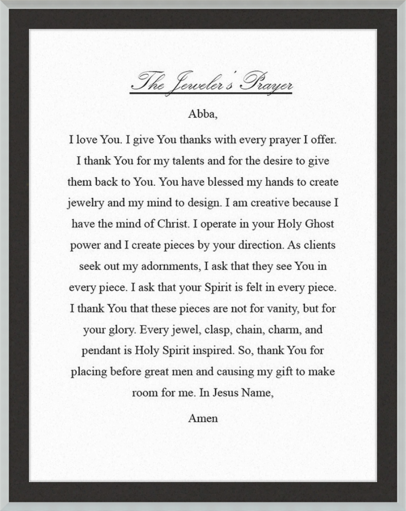 Jeweler's Prayer