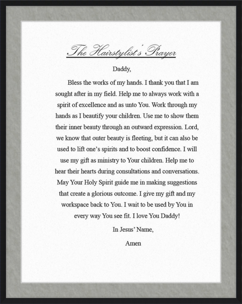 Hairstylist's Prayer