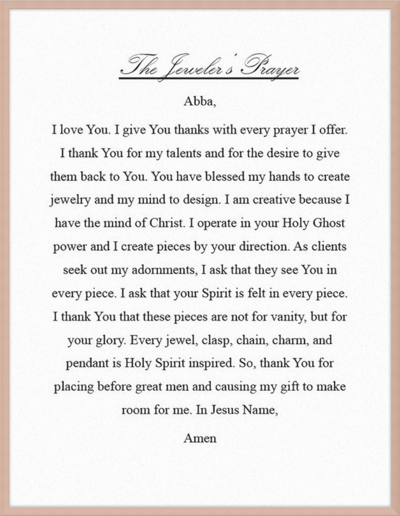 Jeweler's Prayer