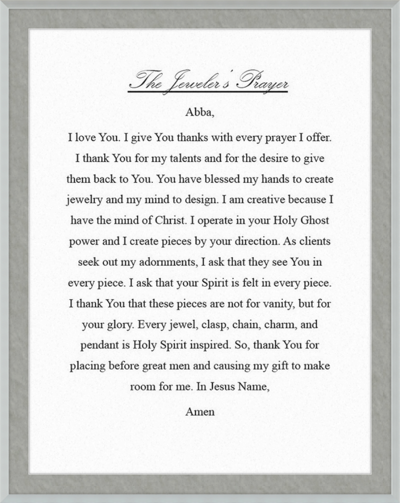 Jeweler's Prayer