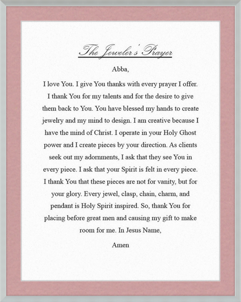 Jeweler's Prayer