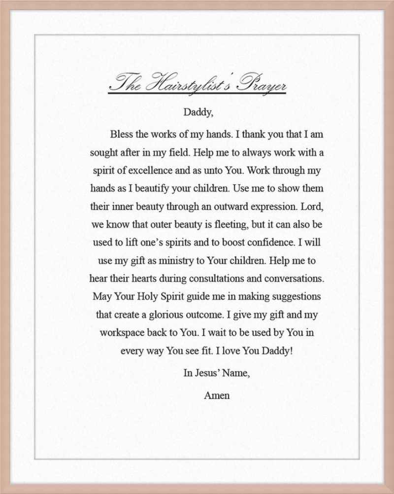 Hairstylist's Prayer