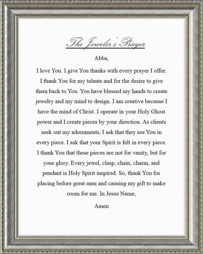 Jeweler's Prayer