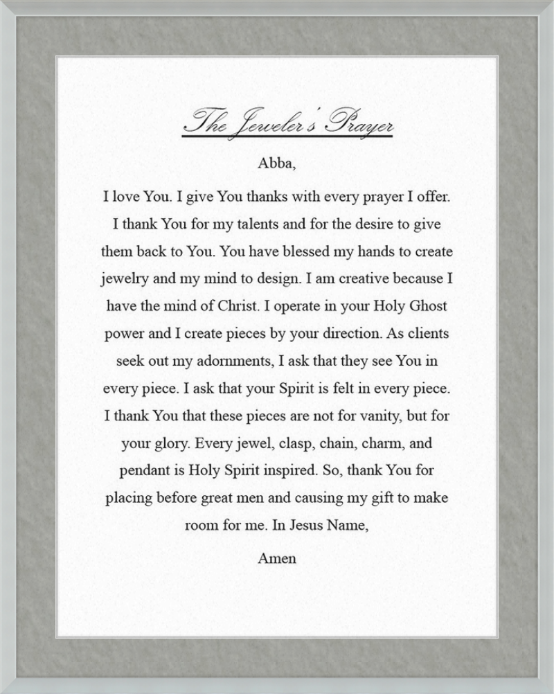 Jeweler's Prayer