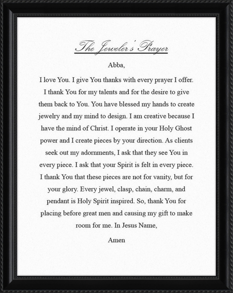 Jeweler's Prayer
