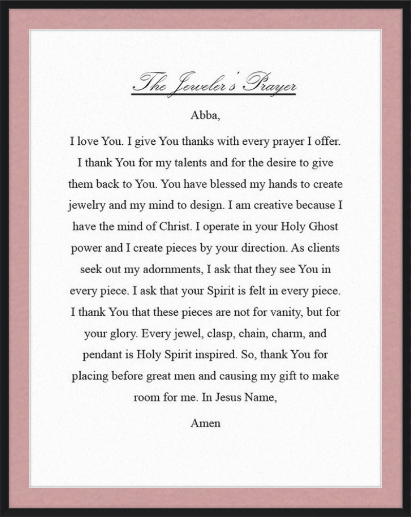 Jeweler's Prayer