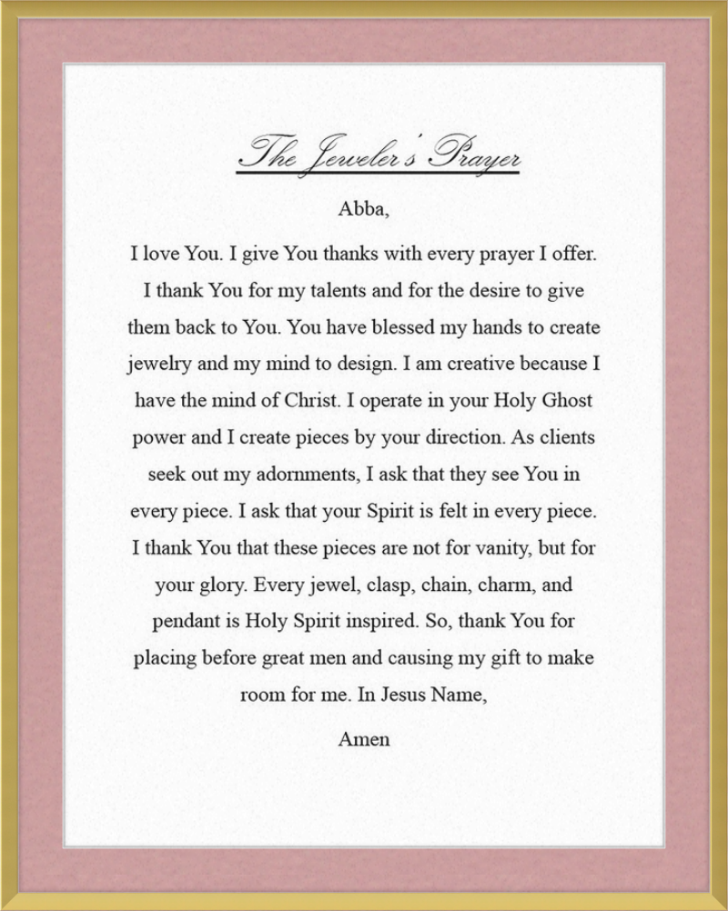 Jeweler's Prayer