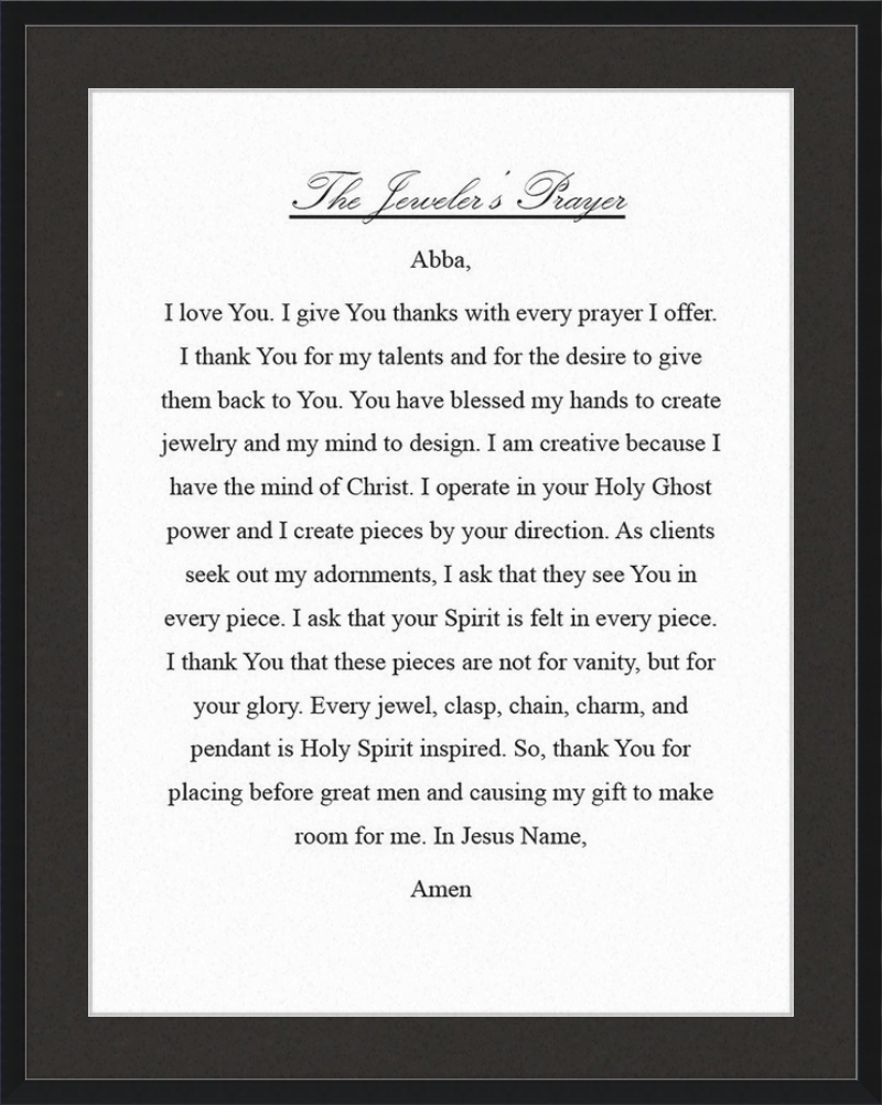 Jeweler's Prayer