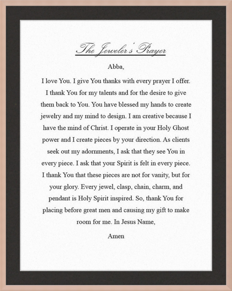 Jeweler's Prayer