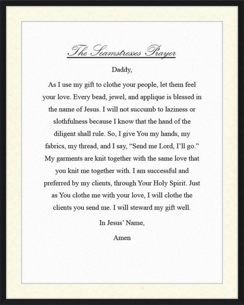 Seamstresses Prayer