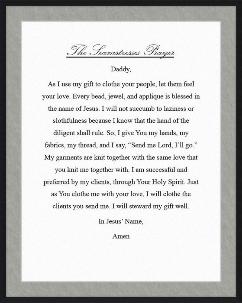 Seamstresses Prayer