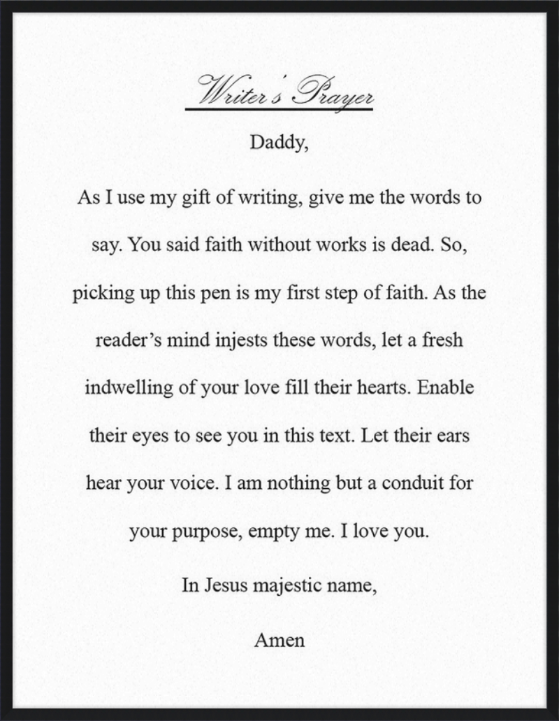 Writer's Prayer