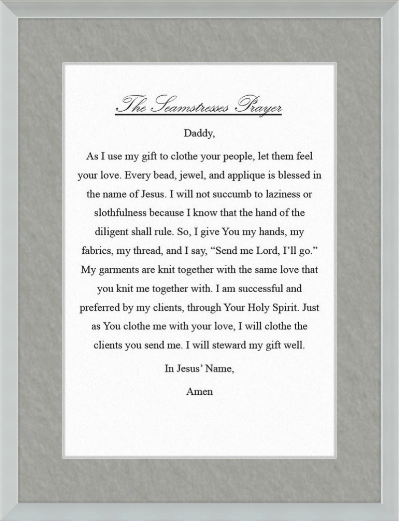 Seamstresses Prayer