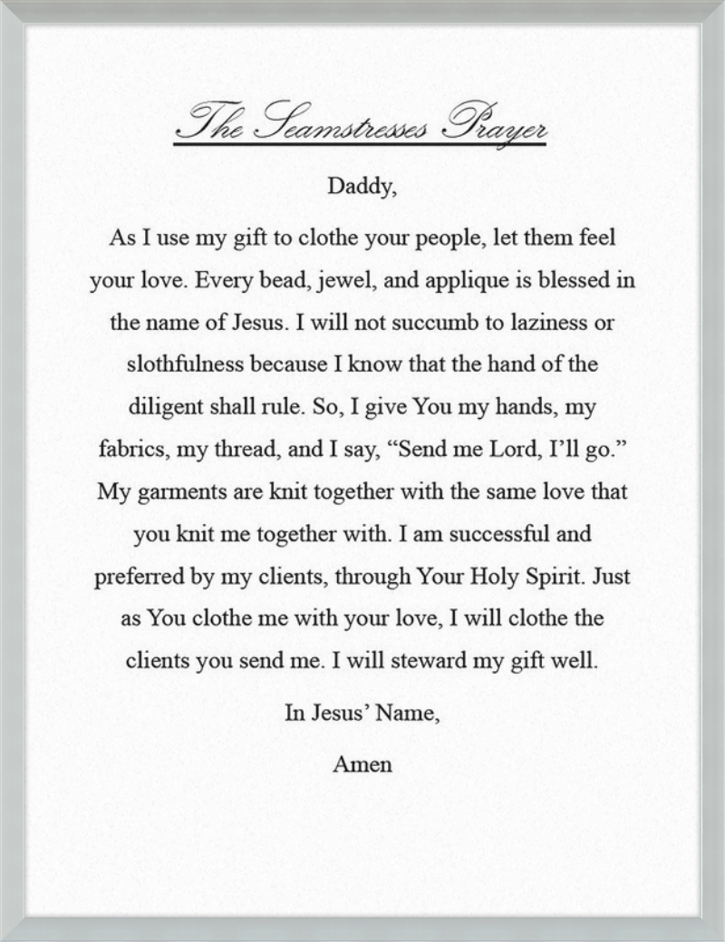 Seamstresses Prayer