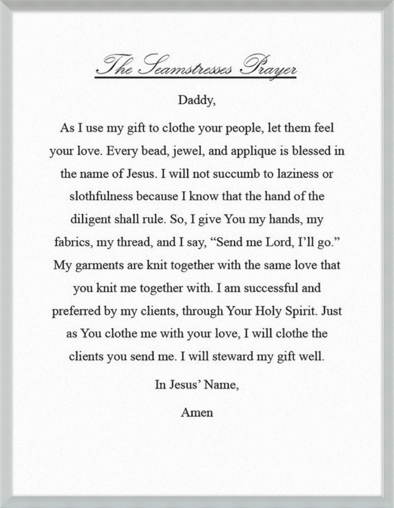 Seamstresses Prayer