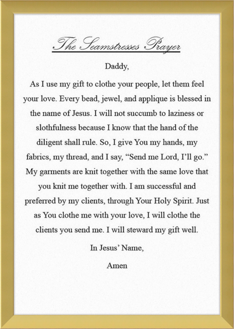 Seamstresses Prayer