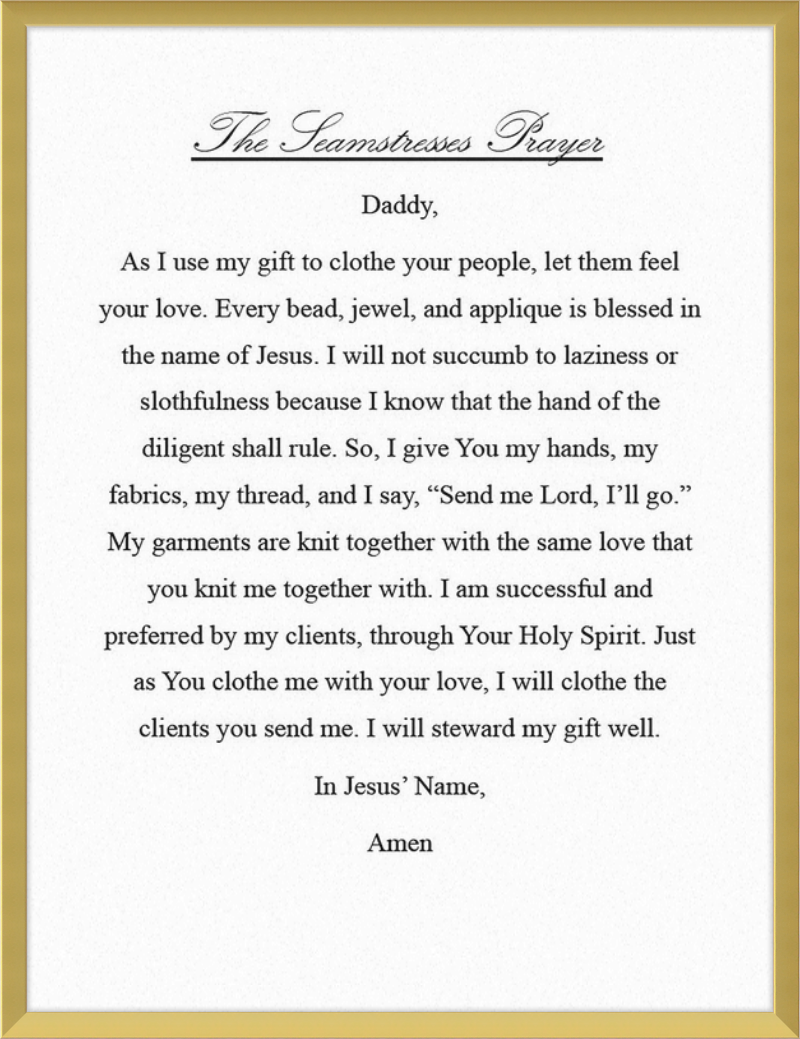 Seamstresses Prayer