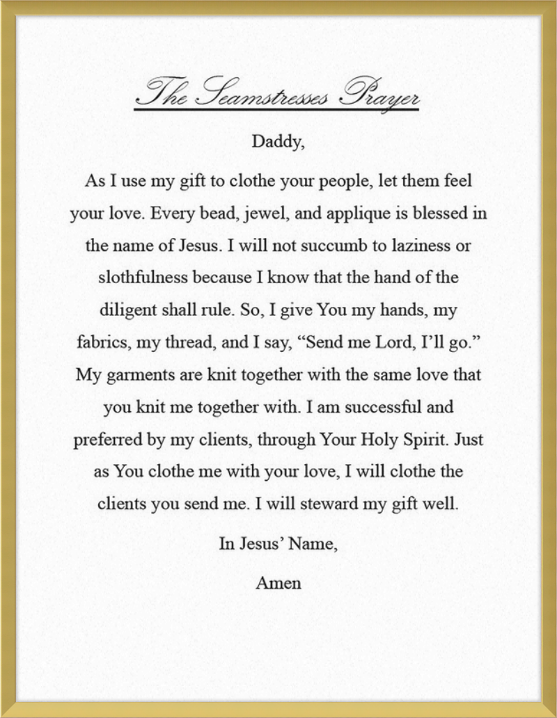 Seamstresses Prayer