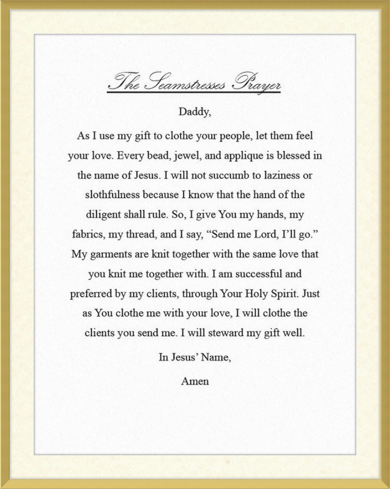 Seamstresses Prayer