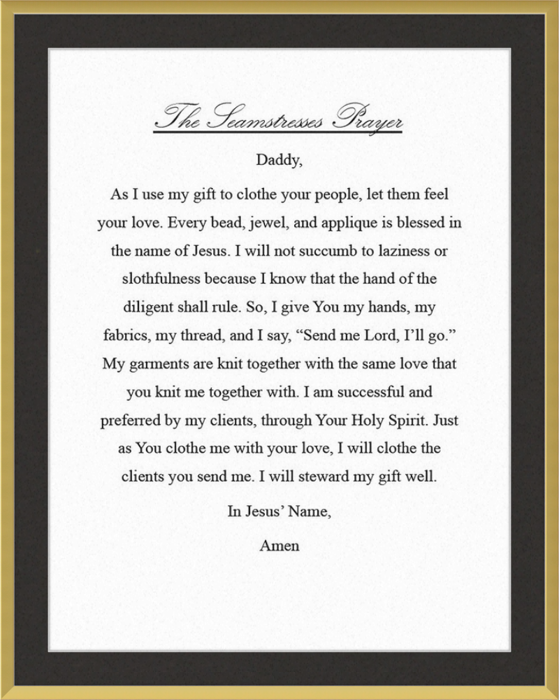 Seamstresses Prayer