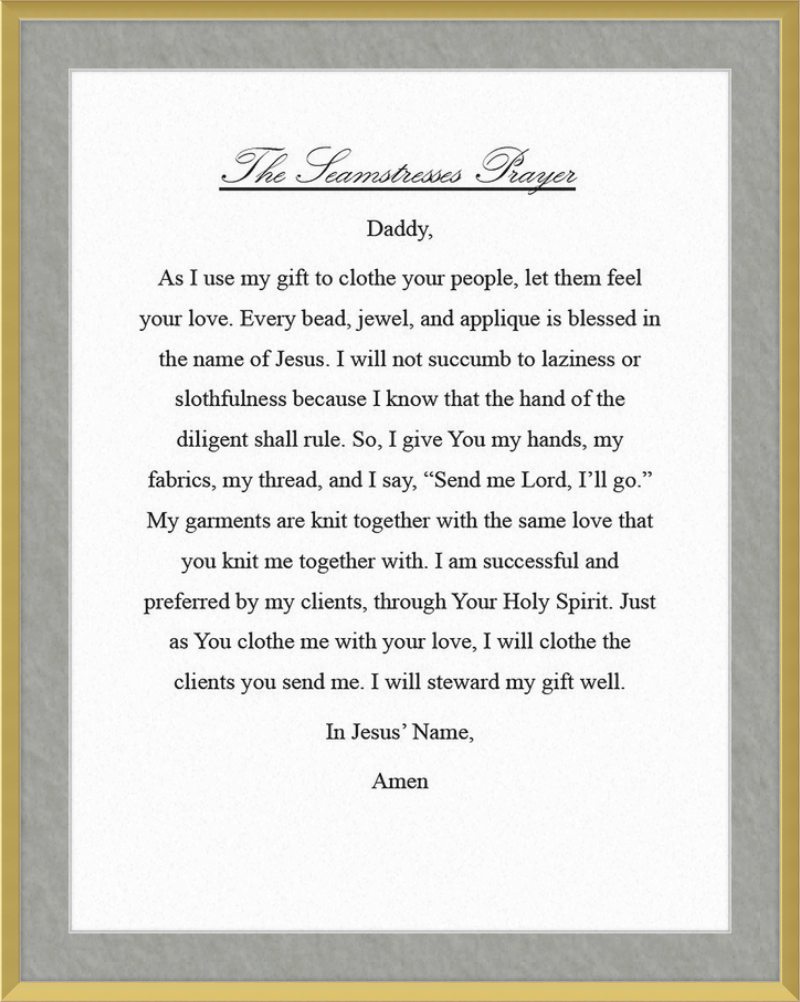 Seamstresses Prayer