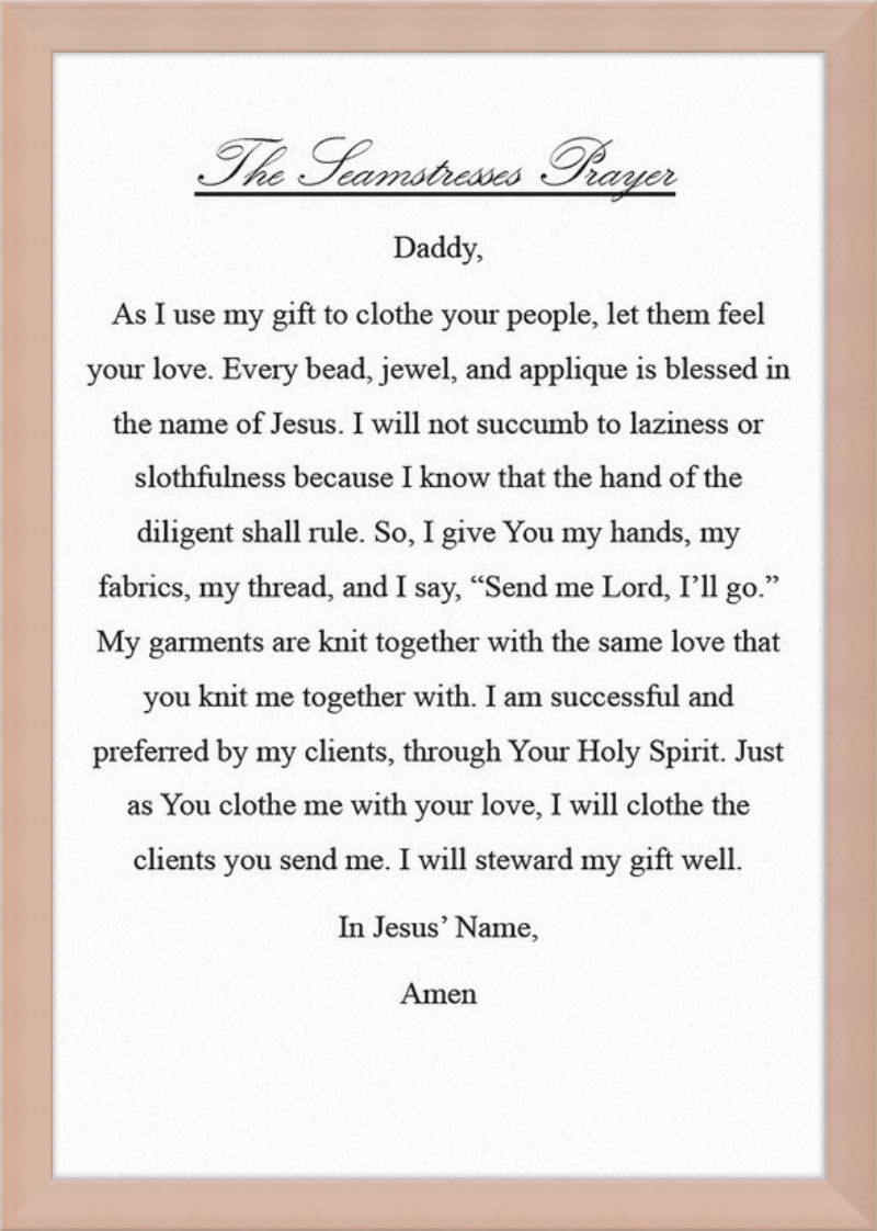 Seamstresses Prayer