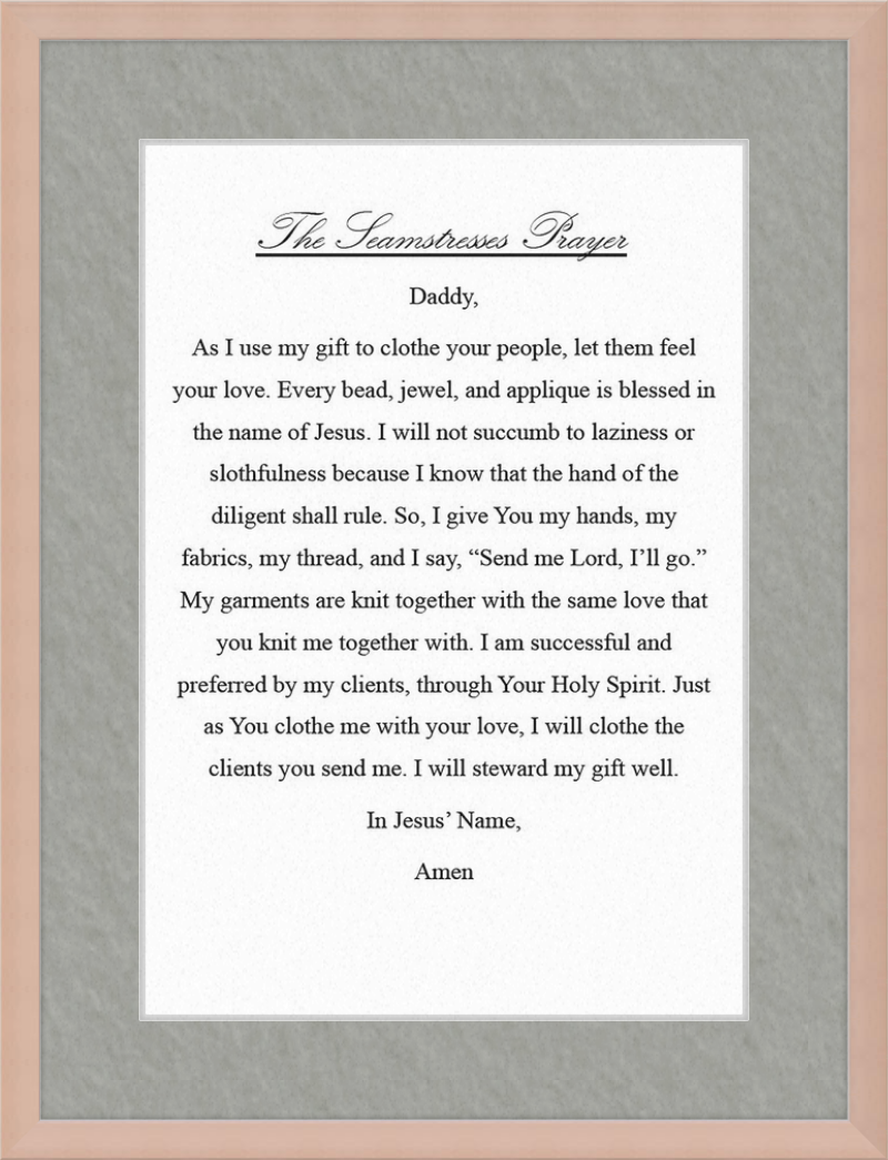 Seamstresses Prayer