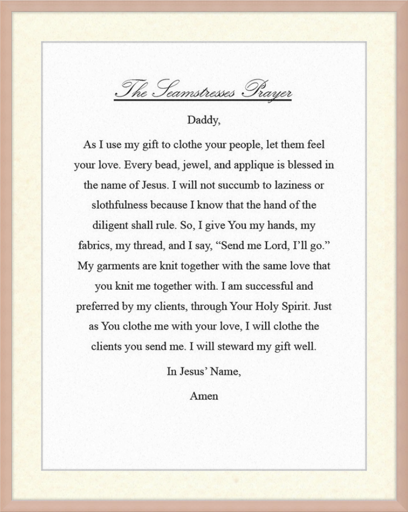 Seamstresses Prayer