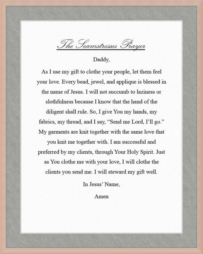 Seamstresses Prayer