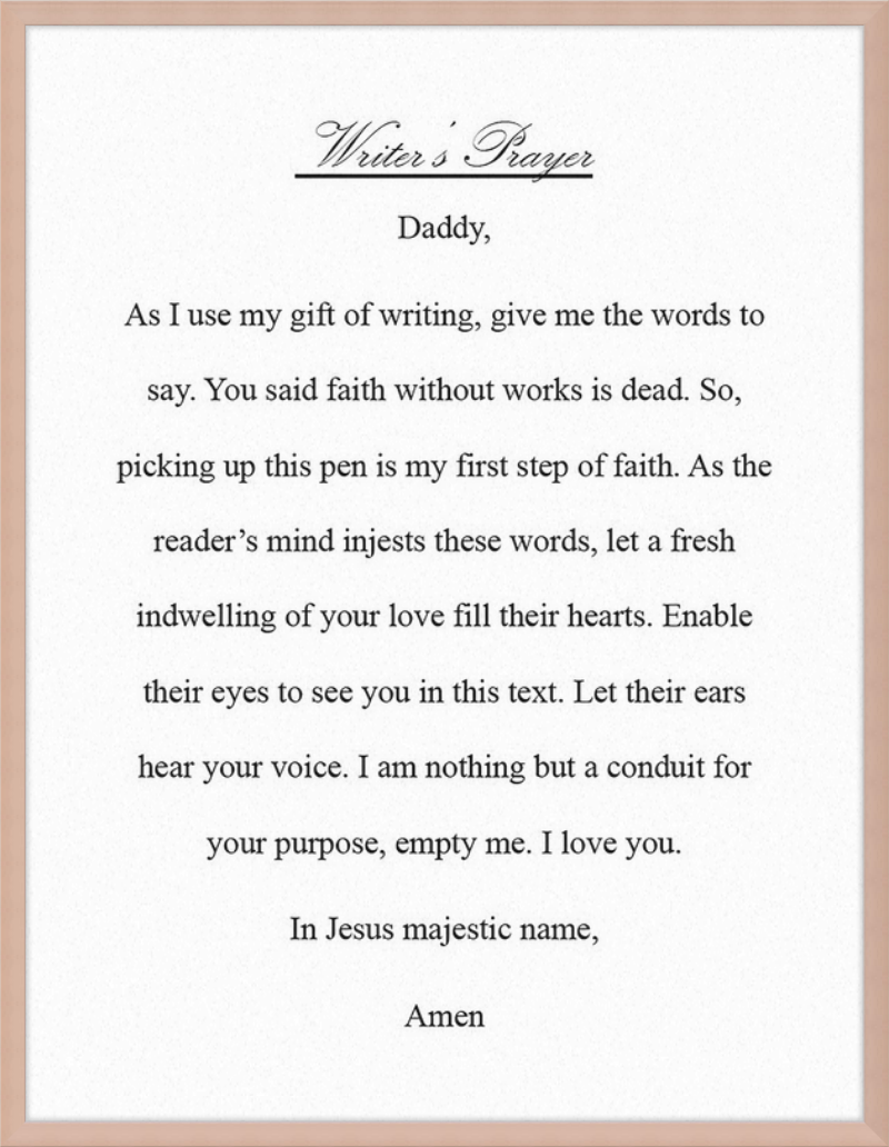 Writer's Prayer