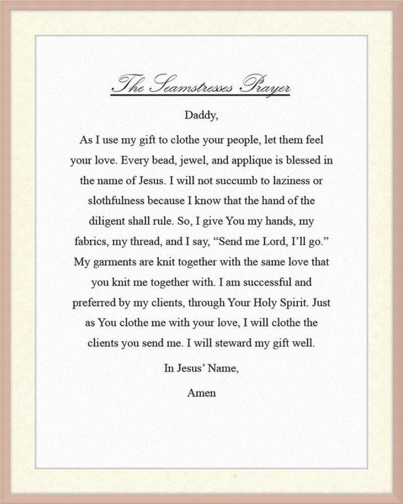 Seamstresses Prayer