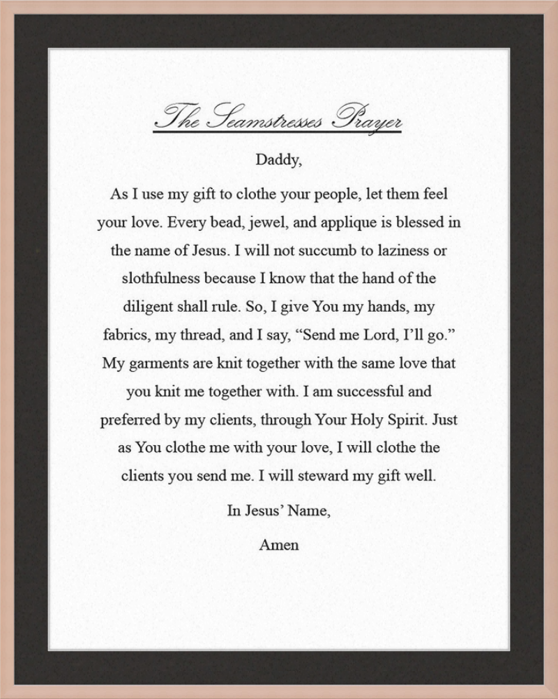 Seamstresses Prayer