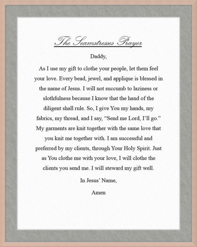 Seamstresses Prayer