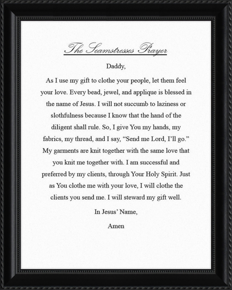 Seamstresses Prayer