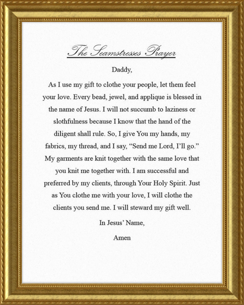 Seamstresses Prayer