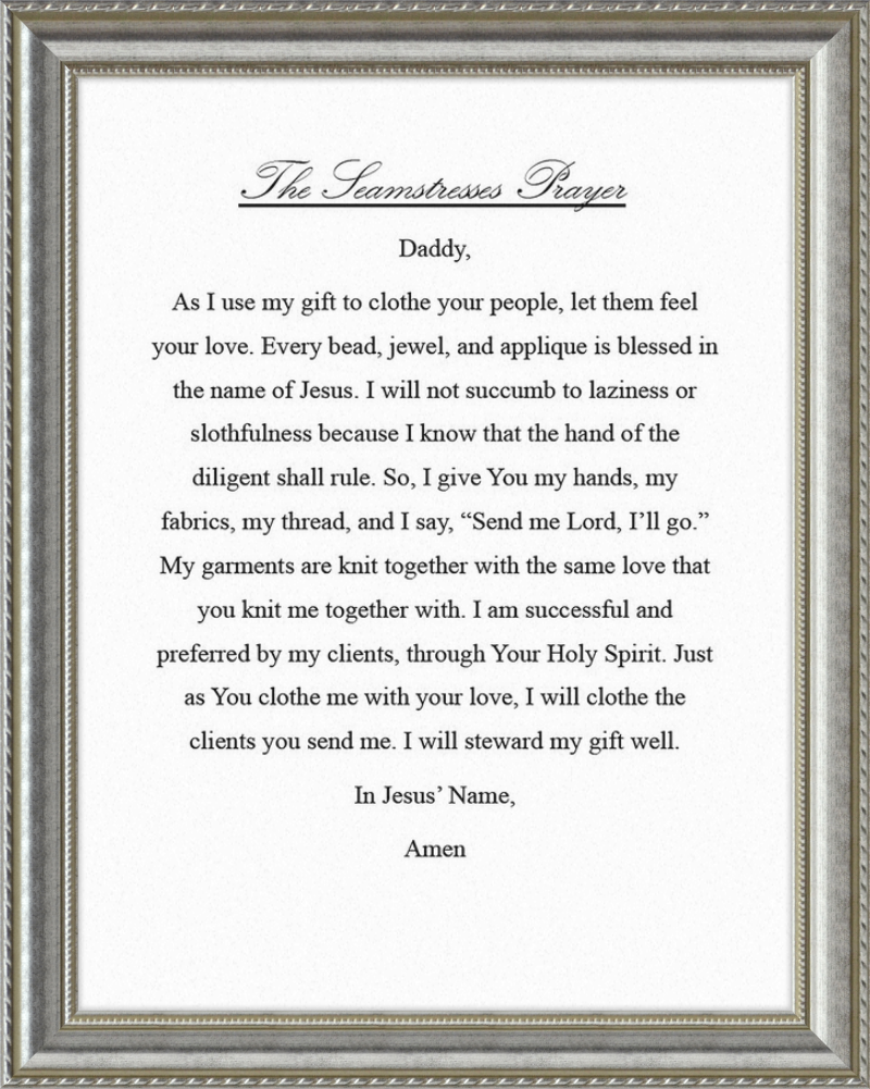 Seamstresses Prayer