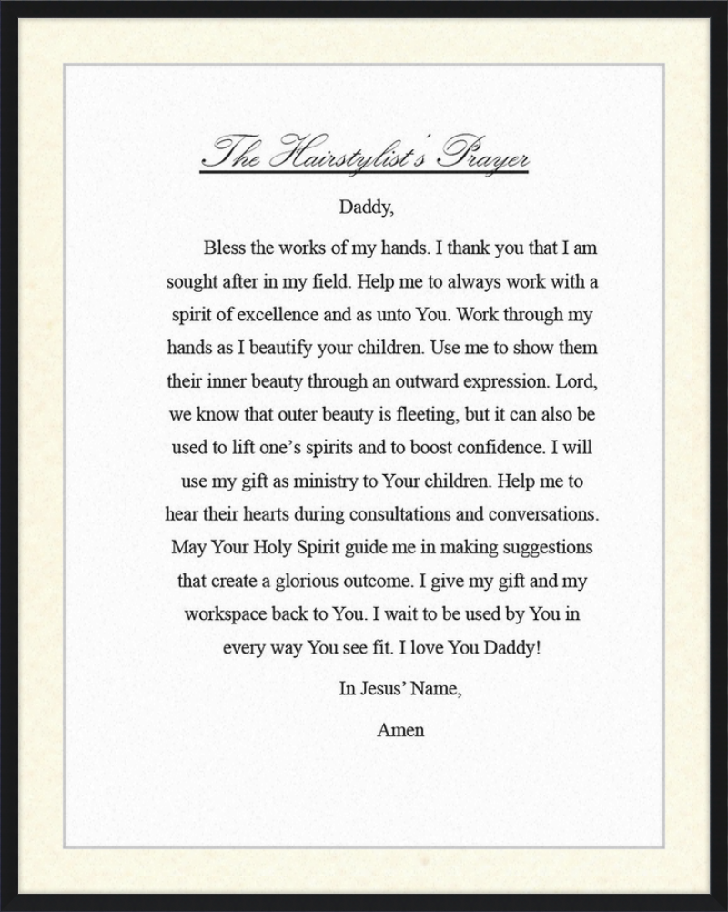 Hairstylist's Prayer
