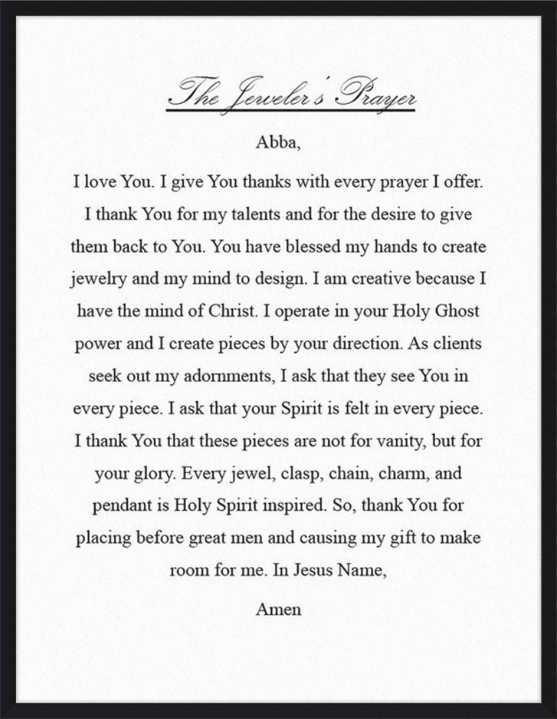 Jeweler's Prayer