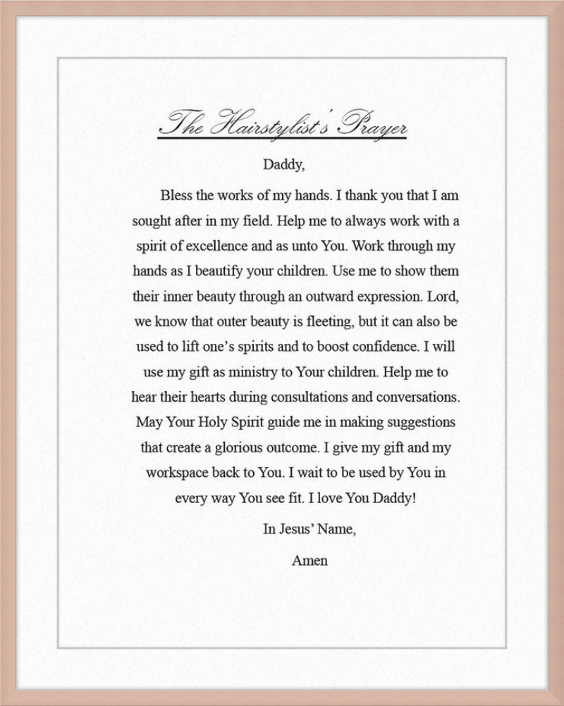 Hairstylist's Prayer