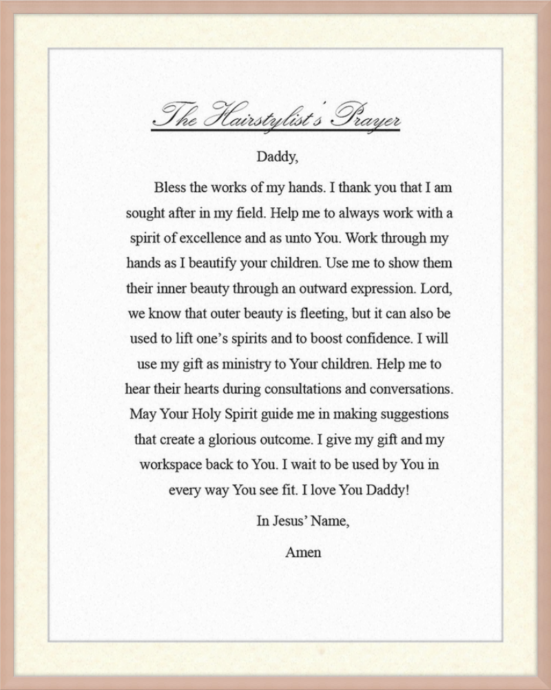 Hairstylist's Prayer