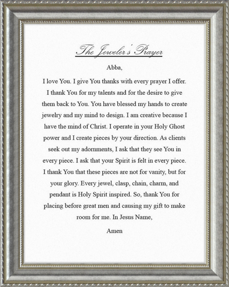 Jeweler's Prayer