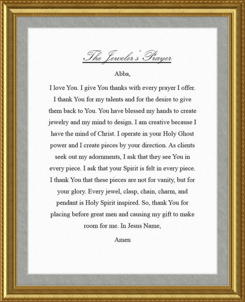 Jeweler's Prayer